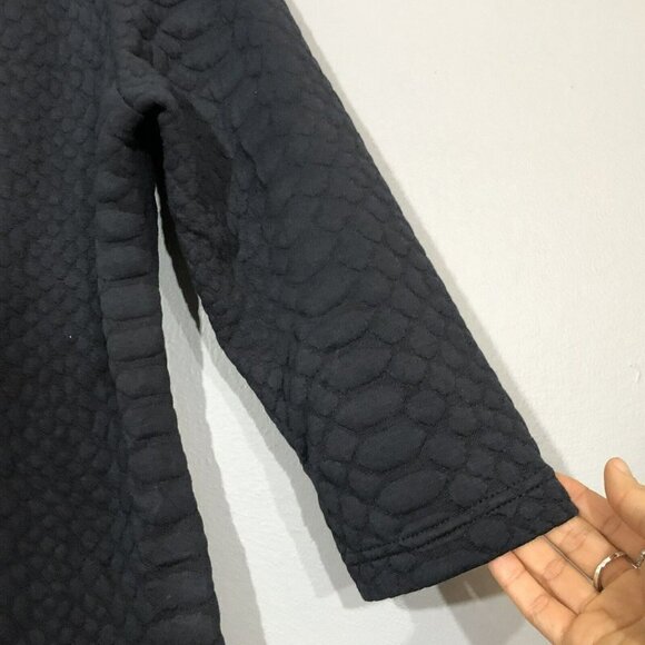 Sharagano Sweater Dress Size 12 Blue Textured Snake Animal Tufted Long Sleeve - Picture 6 of 11